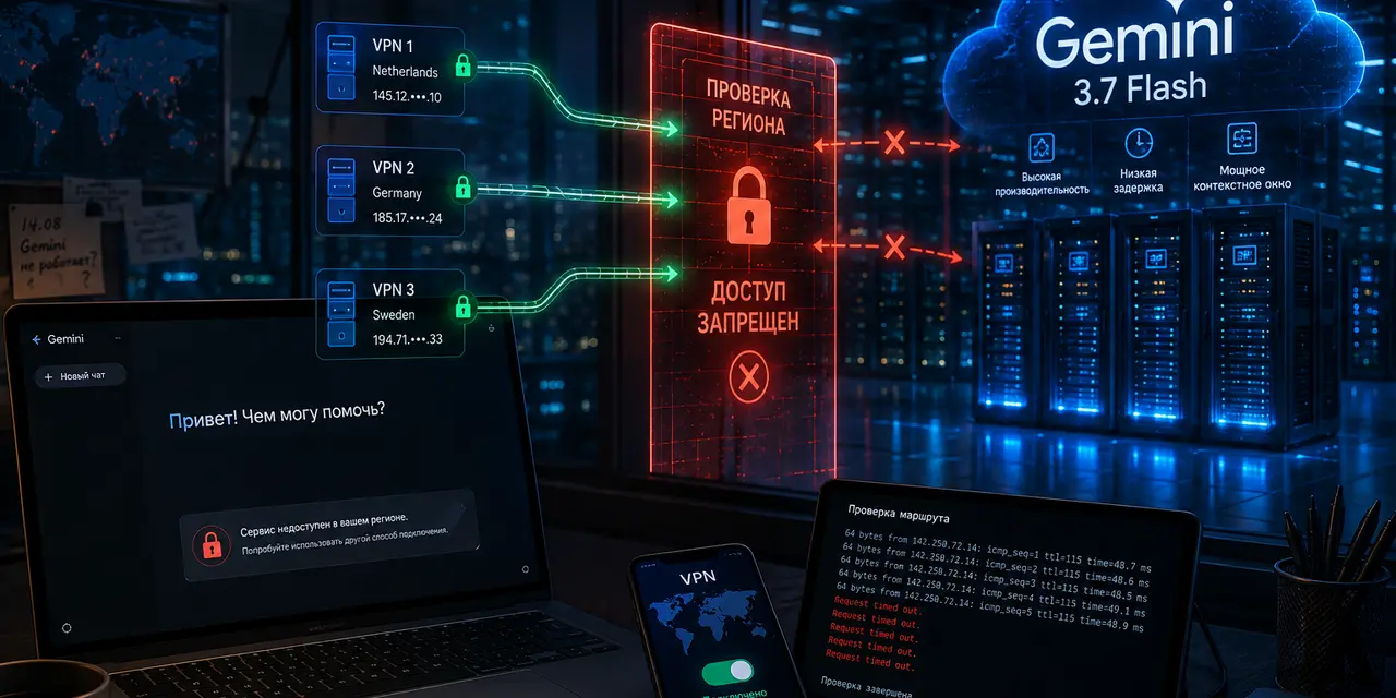 Gemini перестал работать у части пользователей из России даже через VPN: что известно