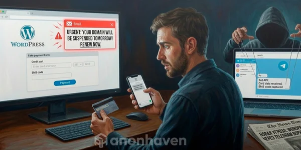 WordPress-админов ловят на страхе потери домена: как Telegram стал новым сервером для фишеров