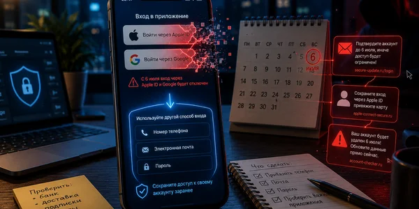 Вход через Apple ID и Google отключают с 6 июля: российские приложения переводят пользователей на локальную авторизацию