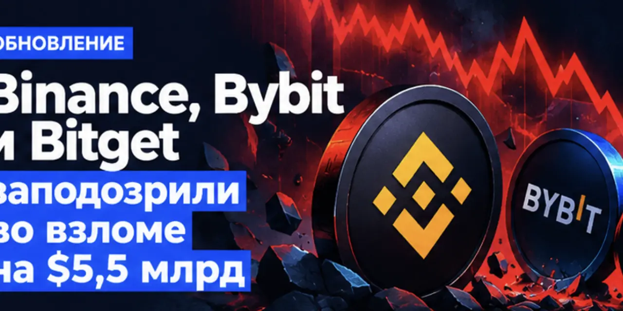 Обновление: Binance, Bybit и Bitget заподозрили во взломе на $5,5 млрд
