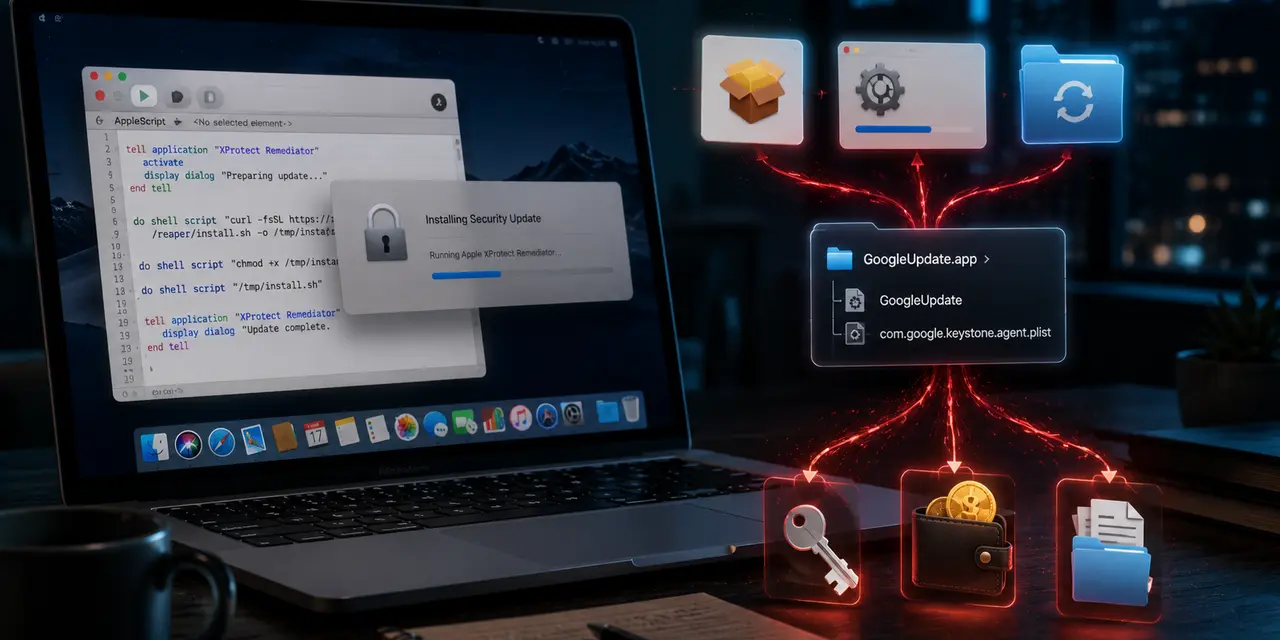 Reaper атакует macOS под видом обновлений Apple и Google: стилер крадёт пароли и документы