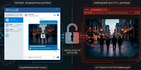 Изображения из личных чатов мессенджера MAX доступны по прямой ссылке без авторизации