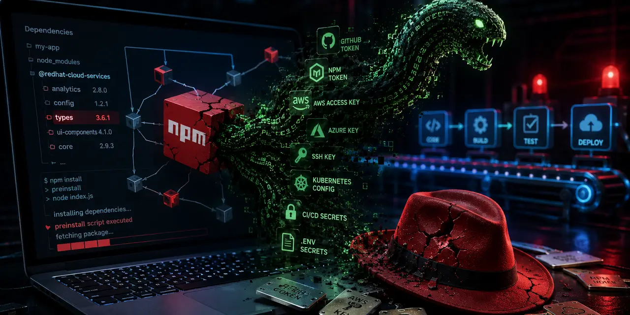 Официальные npm-пакеты Red Hat заразили стилером Miasma: атака прошла через цепочку поставок