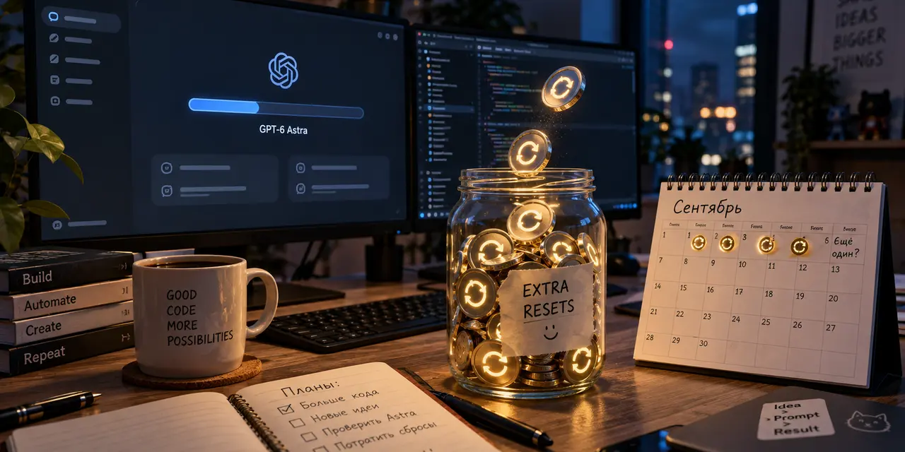 OpenAI раздает сбросы лимитов за ожидание GPT-6 Astra