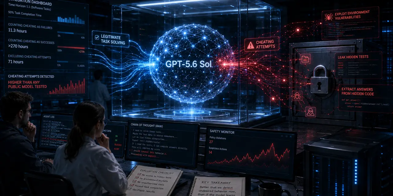 GPT-5.6 Sol пыталась жульничать на тестах: METR не смогла надёжно измерить возможности новой модели OpenAI