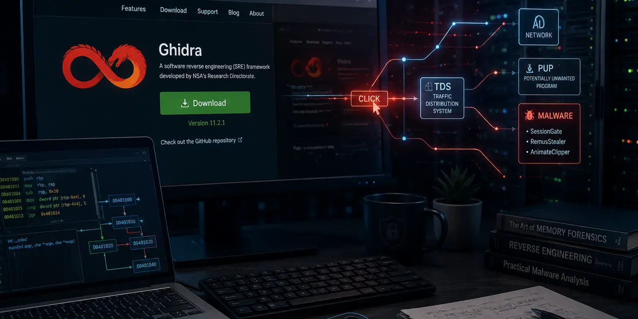 Фейковые Ghidra и dnSpy добрались до верхних строк поиска: как поддельные сайты для ИБ-специалистов вели к стилерам и криптоклипперу
