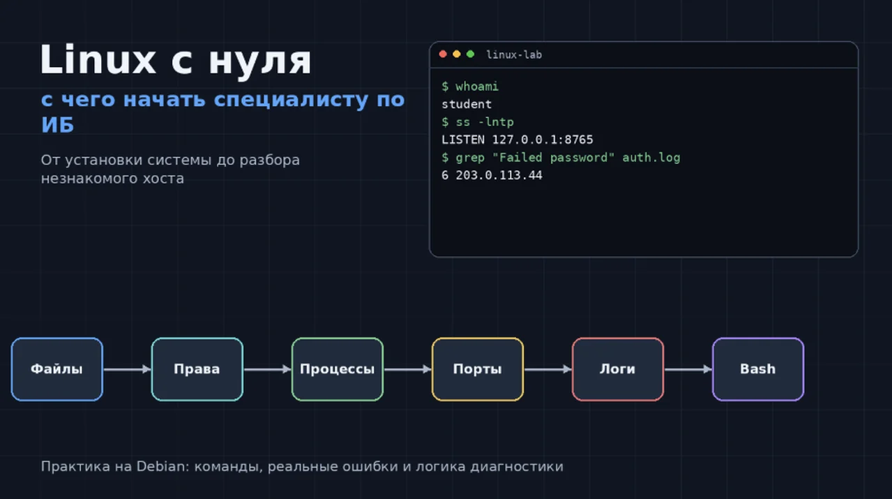 Linux с нуля: с чего начать специалисту по ИБ