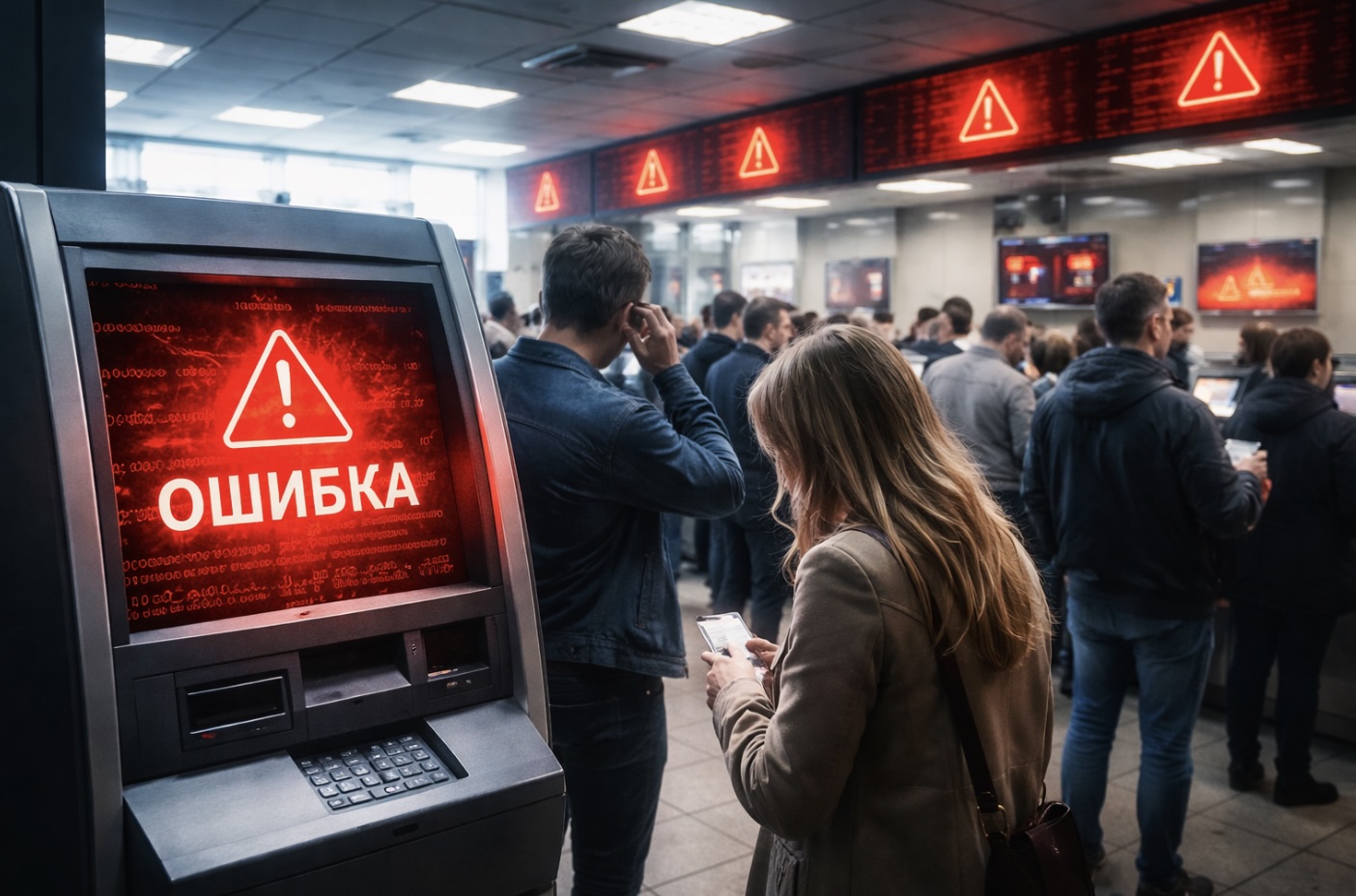 В России произошёл массовый сбой банков: не проходили переводы, оплата картой и снятие наличных