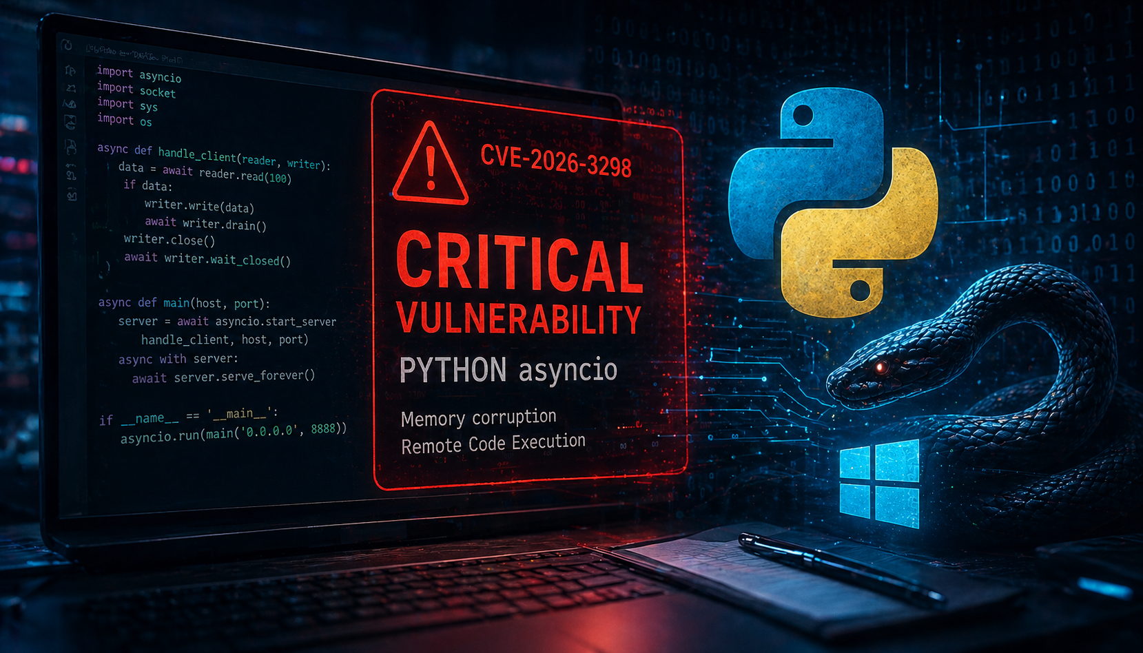 В Python нашли критическую уязвимость: ошибка в asyncio может привести к выполнению кода на Windows