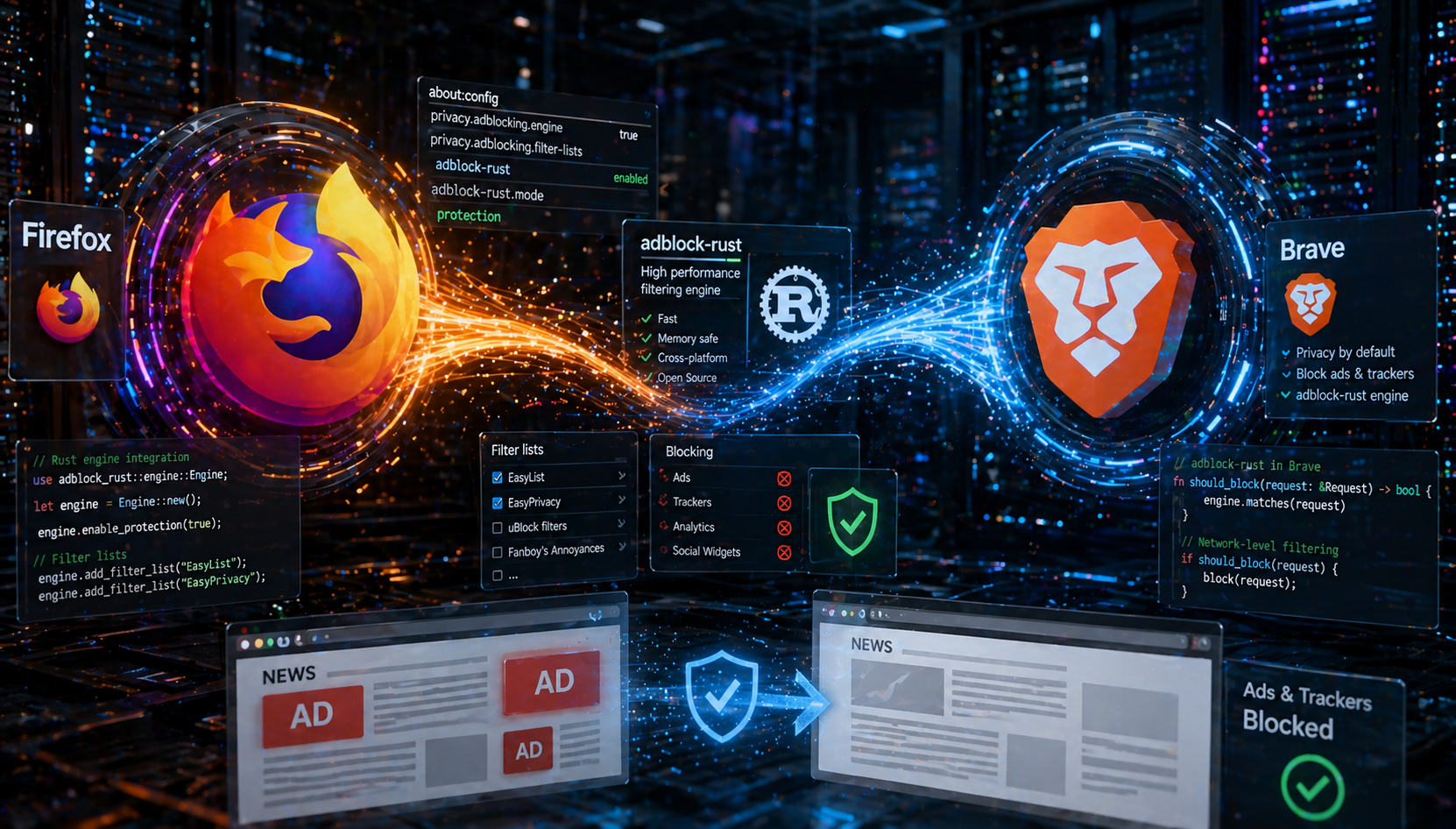 Firefox тестирует блокировщик Brave: тихий эксперимент с большими последствиями