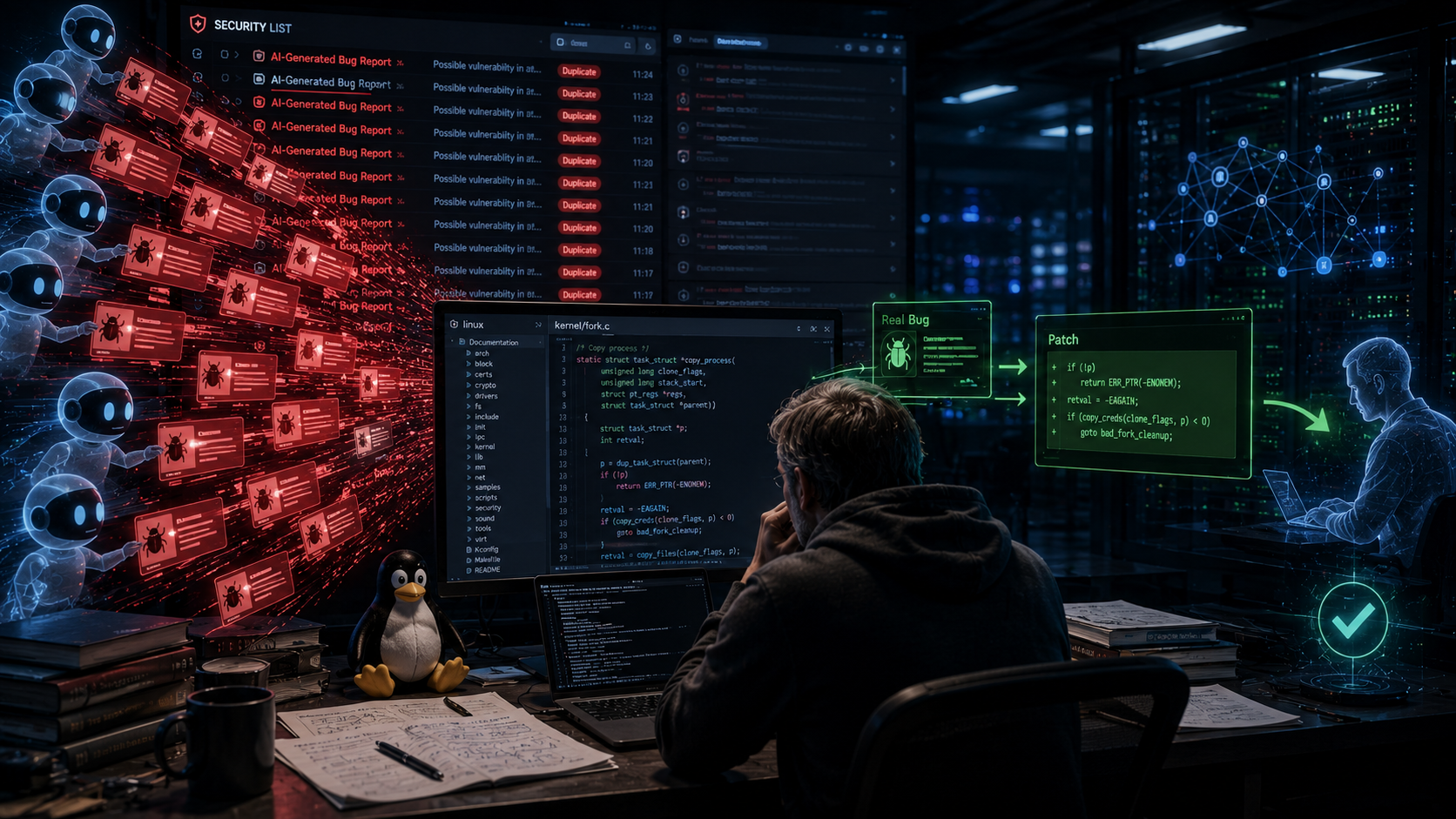Линус Торвальдс устал от ИИ-баг-репортов: Linux Security List завалили дублями