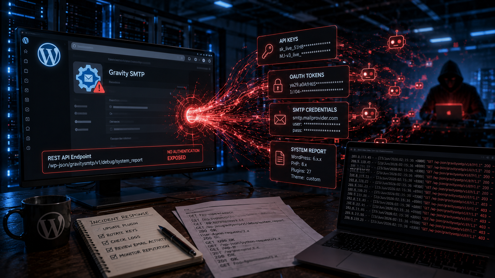 Уязвимость Gravity SMTP массово эксплуатируют на WordPress-сайтах