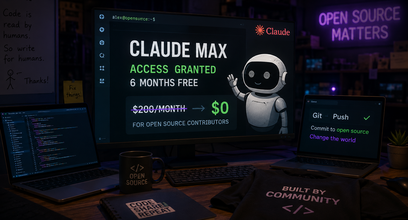 Anthropic раздаёт Claude Max 20x на полгода авторам открытого кода: доступ получат до 10 тысяч разработчиков