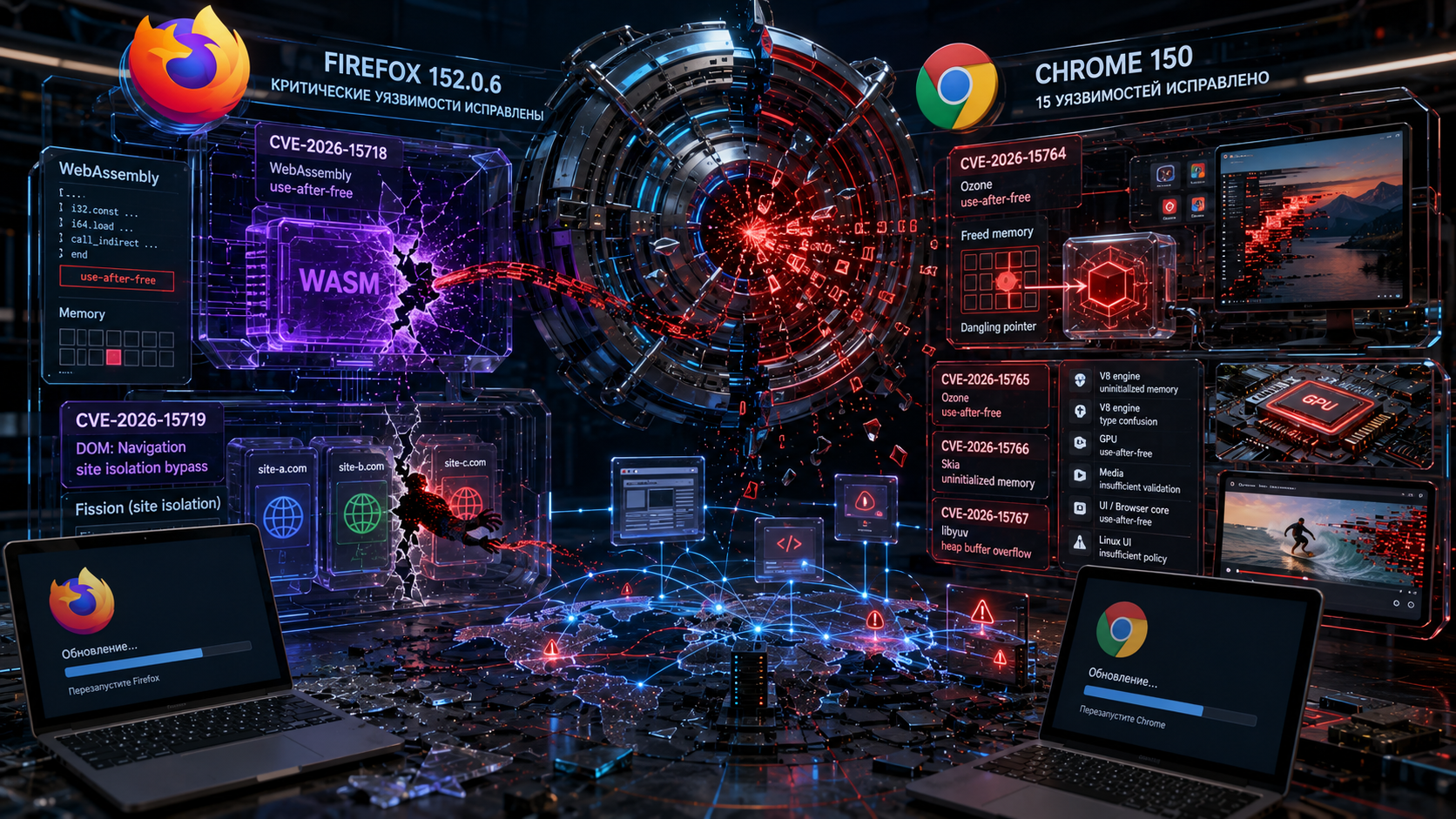 Эксплойты уже опубликованы: Chrome и Firefox закрыли критические уязвимости