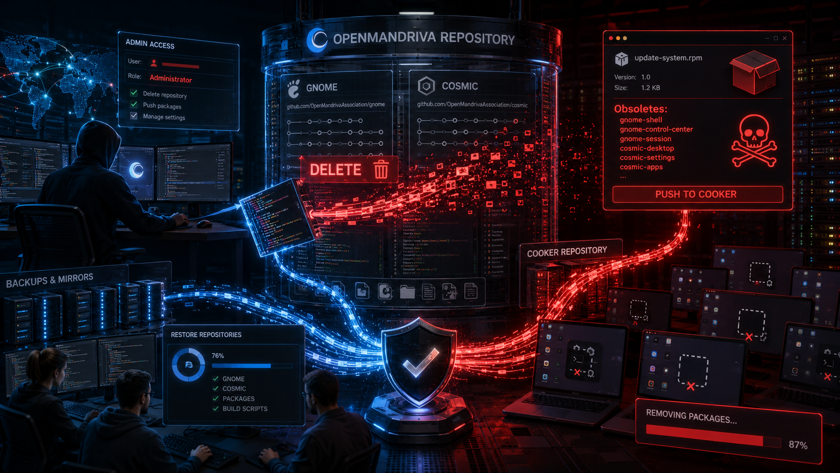 Один админ удалил годы работы OpenMandriva