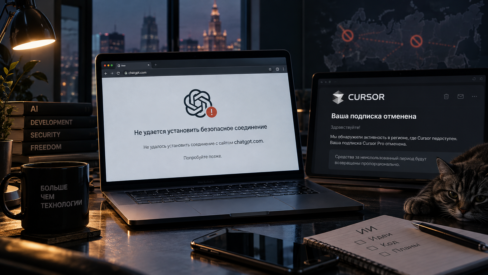 ChatGPT в России теряет доступ, Cursor отменяет подписки