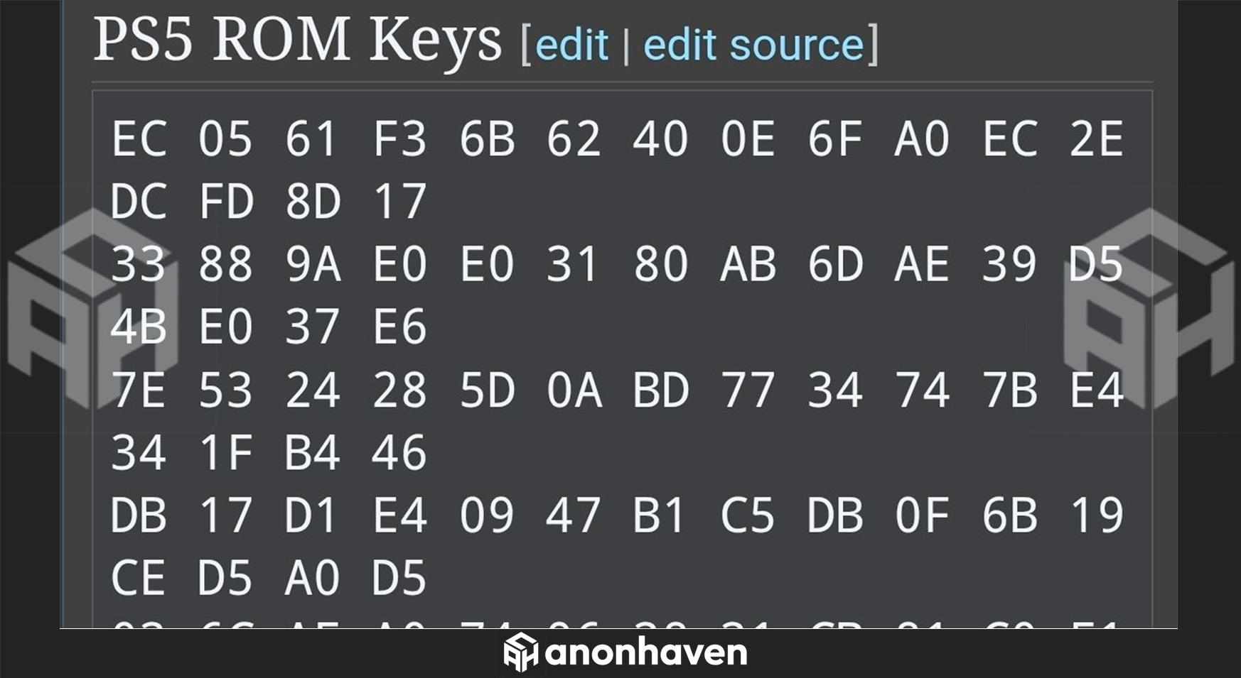 PS5 ROM Keys