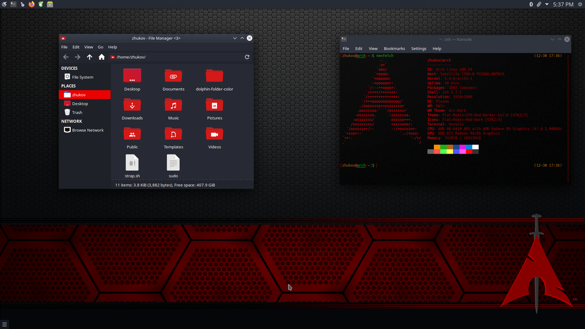 Standard BlackArch Linux Desktop