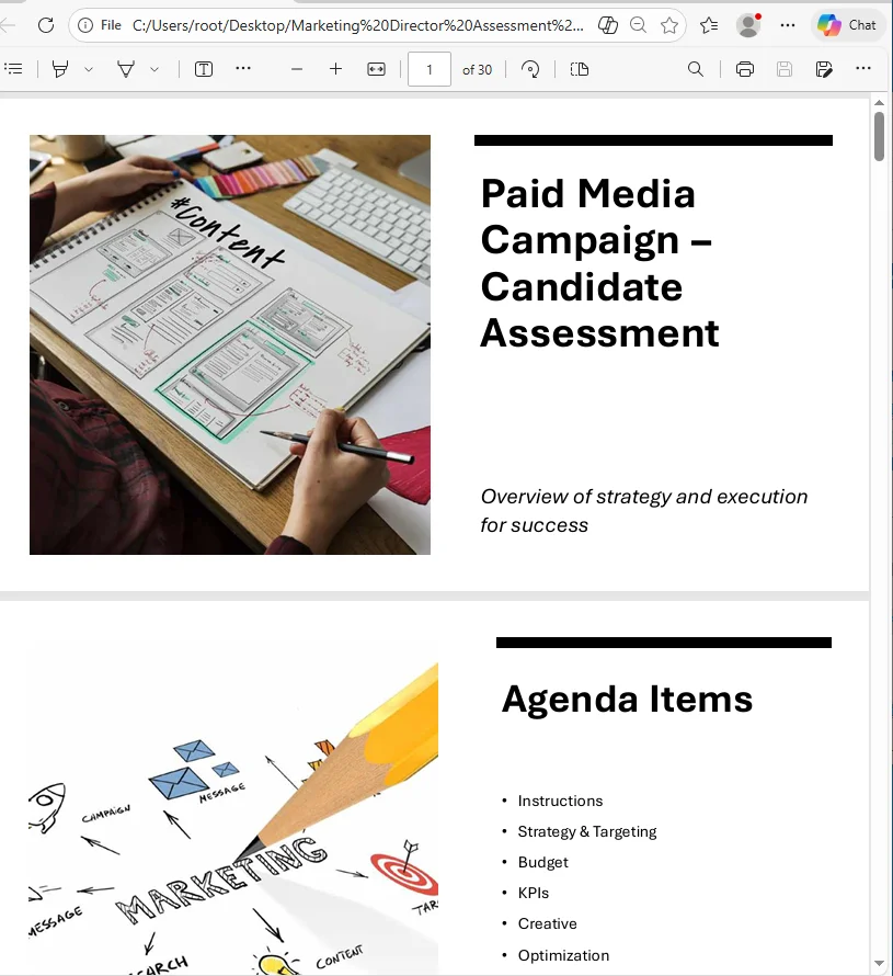 Decoy PDF opened during the PureHVNC infection chain to maintain the illusion of a legitimate business document. Source: Malwarebytes