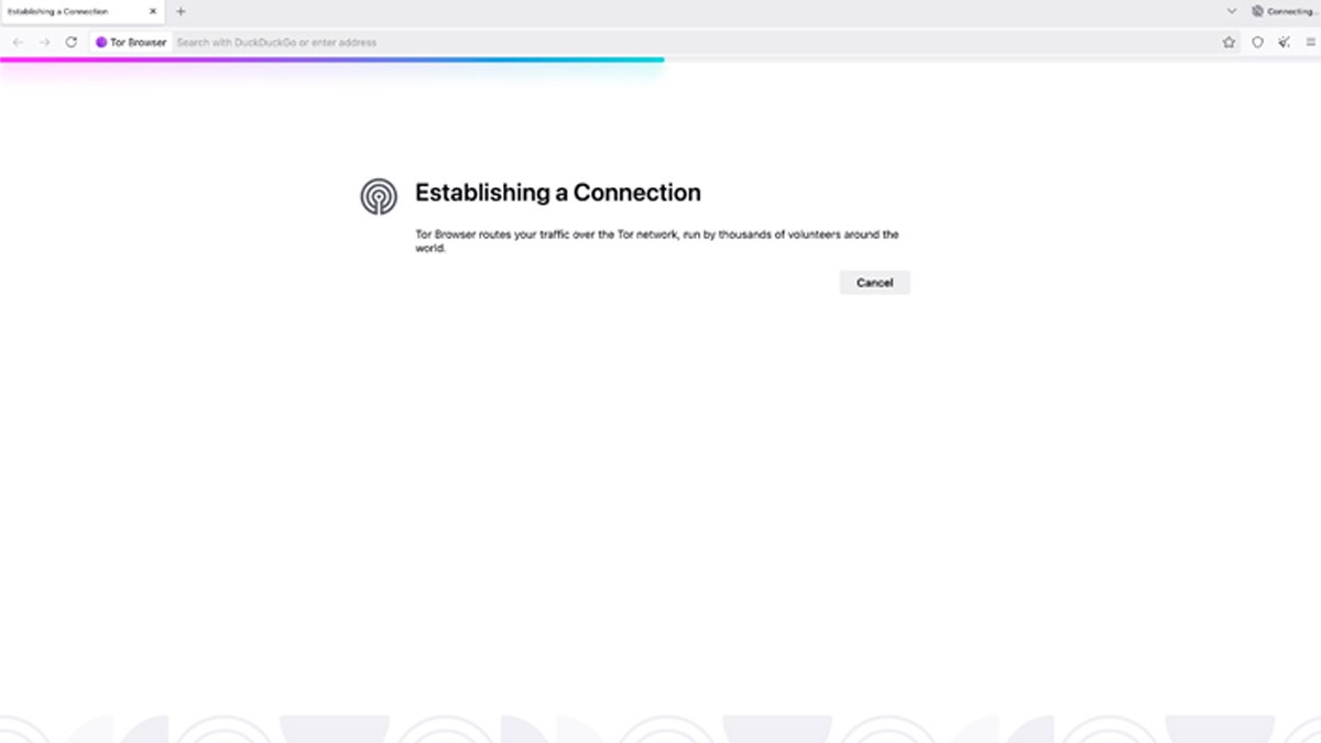 Tor Browser's connection screen. Users can configure bridges for censored networks before connecting