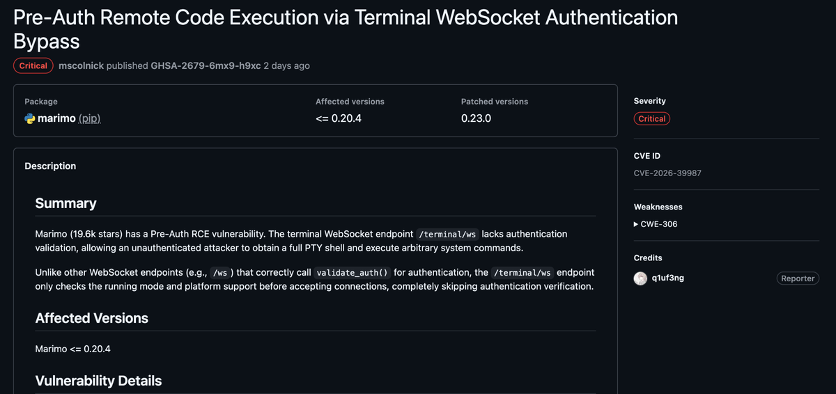 advisory на GitHub