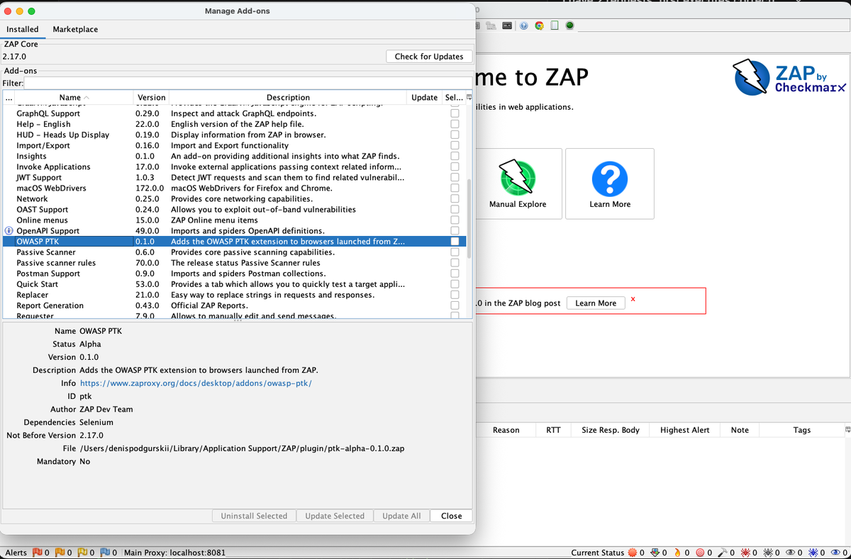 OWASP ZAP выпустила дополнение OWASP PTK OWASP ZAP выпустила дополнение OWASP PTK